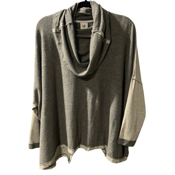 Cabi 3996 ATC Cowl Neck Pullover Sweatshirt Womens S Small Gray Oversized - Picture 1 of 5